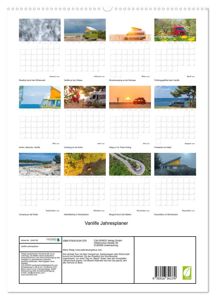 Bild: 9783516341379 | Vanlife Jahresplaner (hochwertiger Premium Wandkalender 2026 DIN A2...