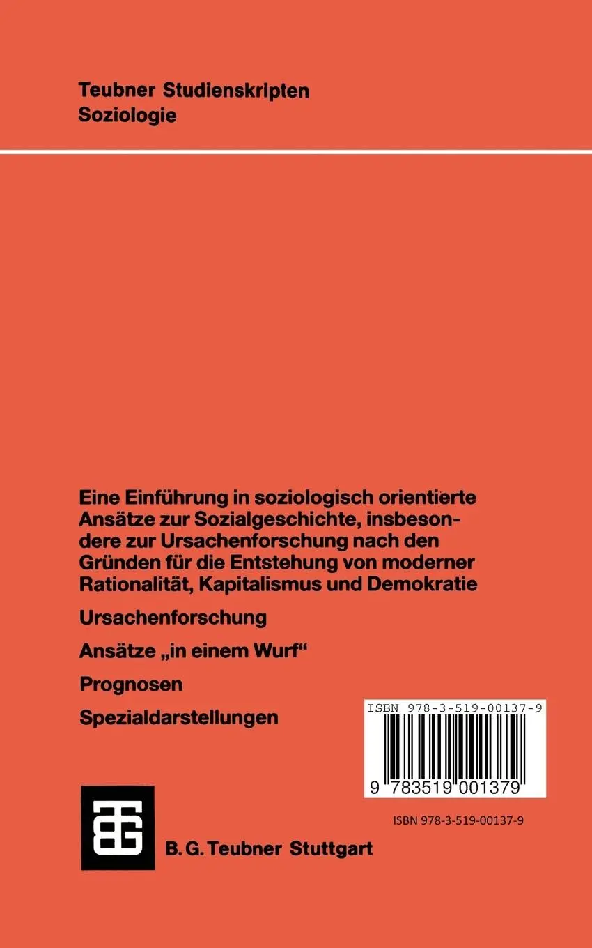 Rückseite: 9783519001379 | Sozialgeschichte für soziologisch Interessierte | Dieter Claessens