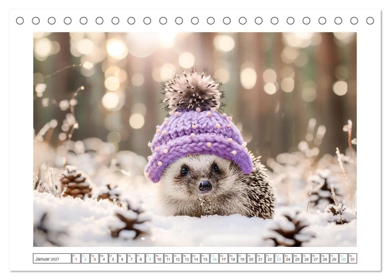 Bild: 9783569121379 | Lustige Igel (Tischkalender 2027 DIN A5 quer), CALVENDO Monatskalender