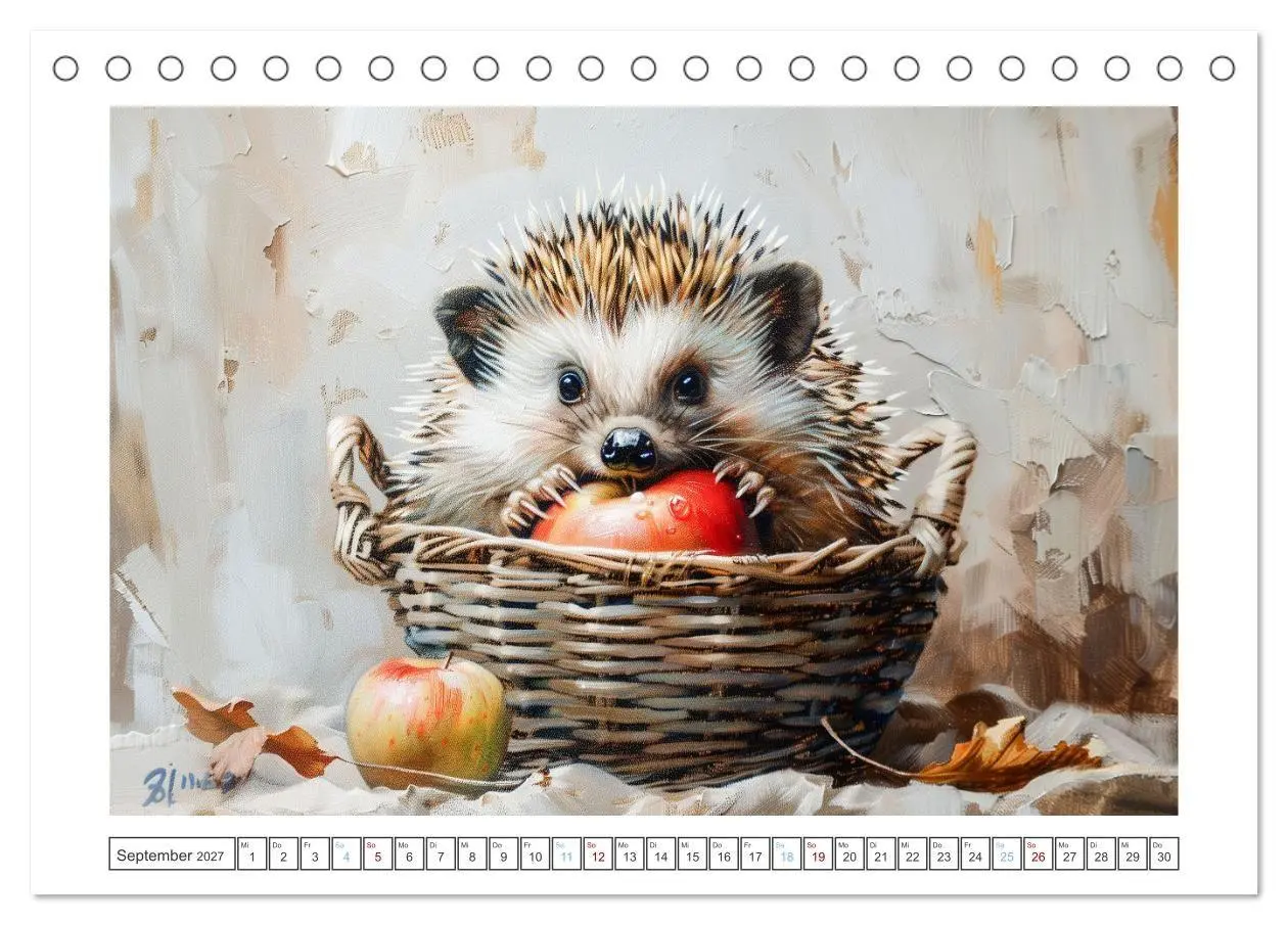Bild: 9783569121379 | Lustige Igel (Tischkalender 2027 DIN A5 quer), CALVENDO Monatskalender
