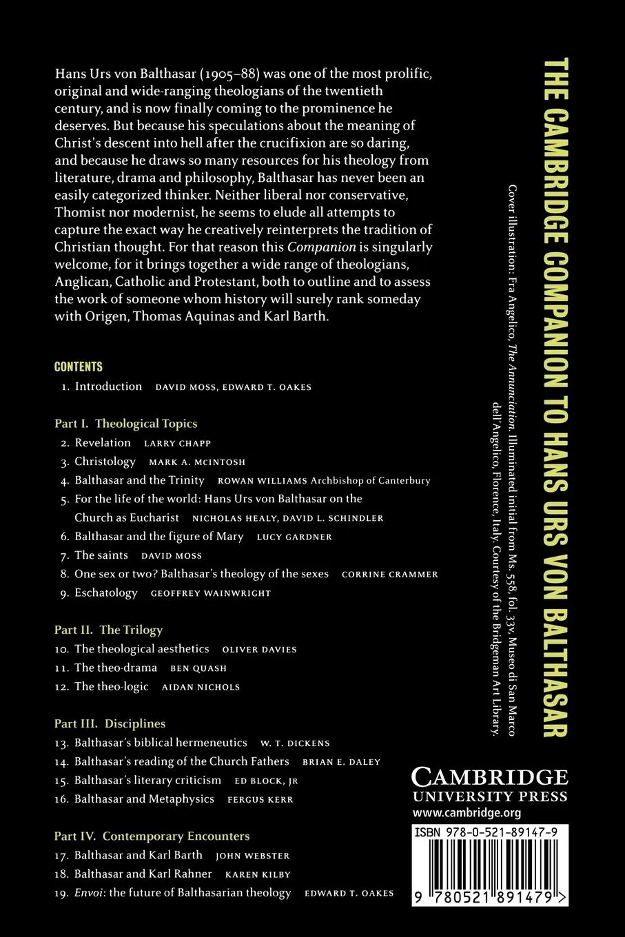 Rückseite: 9780521891479 | The Cambridge Companion to Hans Urs Von Balthasar | Oakes (u. a.)