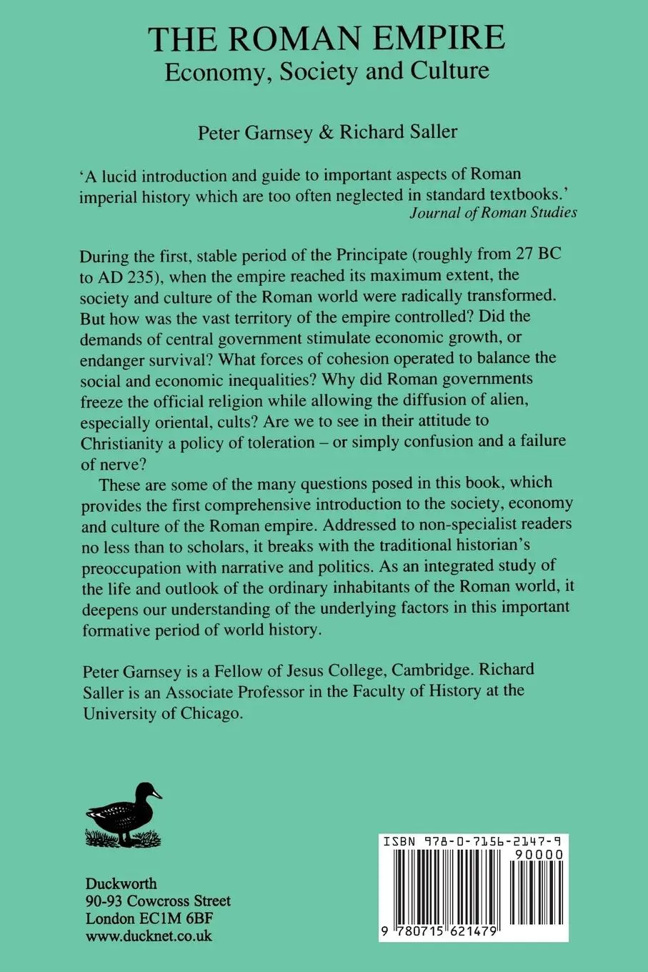 Rückseite: 9780715621479 | Roman Empire | Peter Garnsey | Taschenbuch | Englisch | 2013
