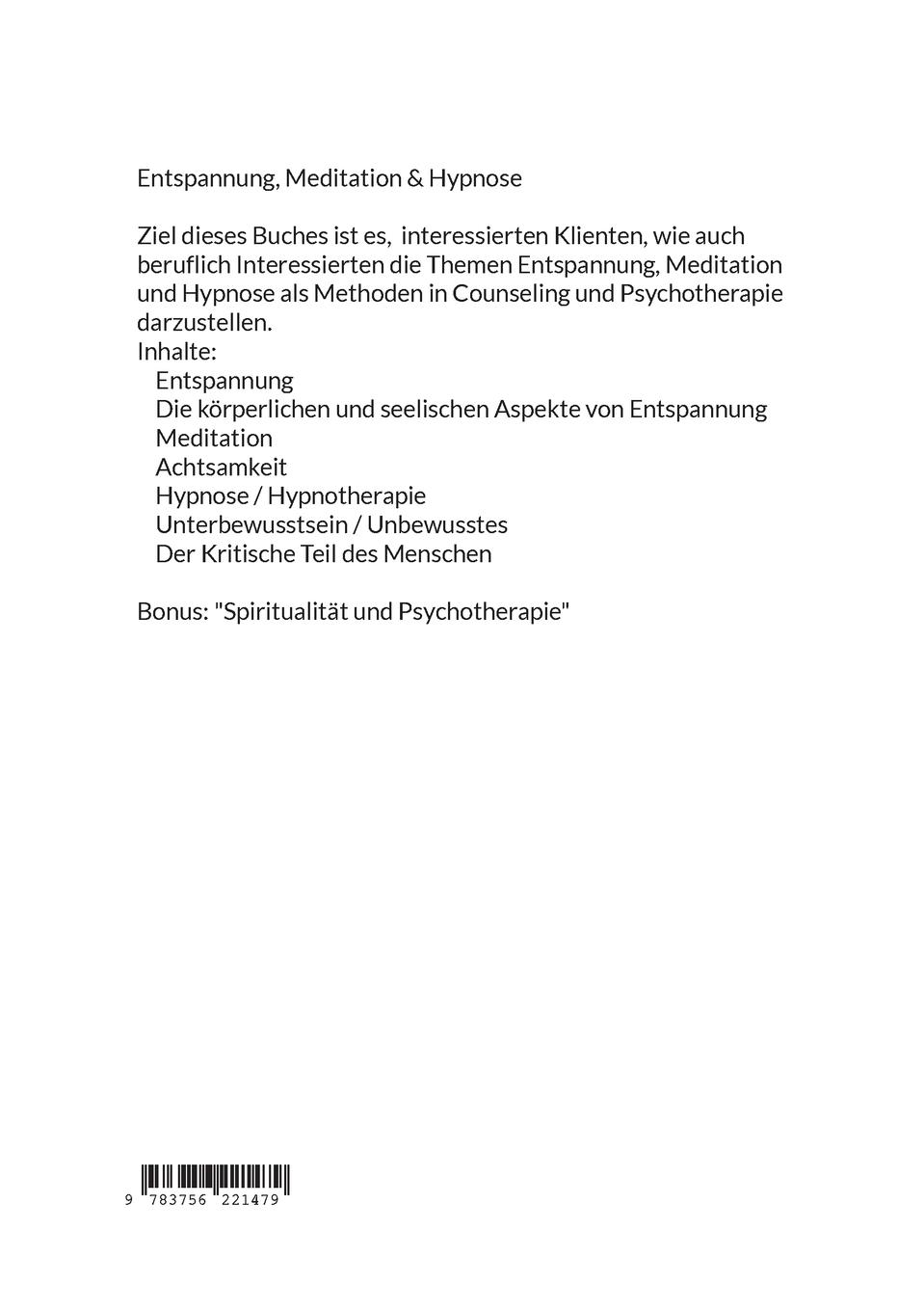Rückseite: 9783756221479 | Entspannung, Meditation &amp; Hypnose | Michael Ruberg | Taschenbuch