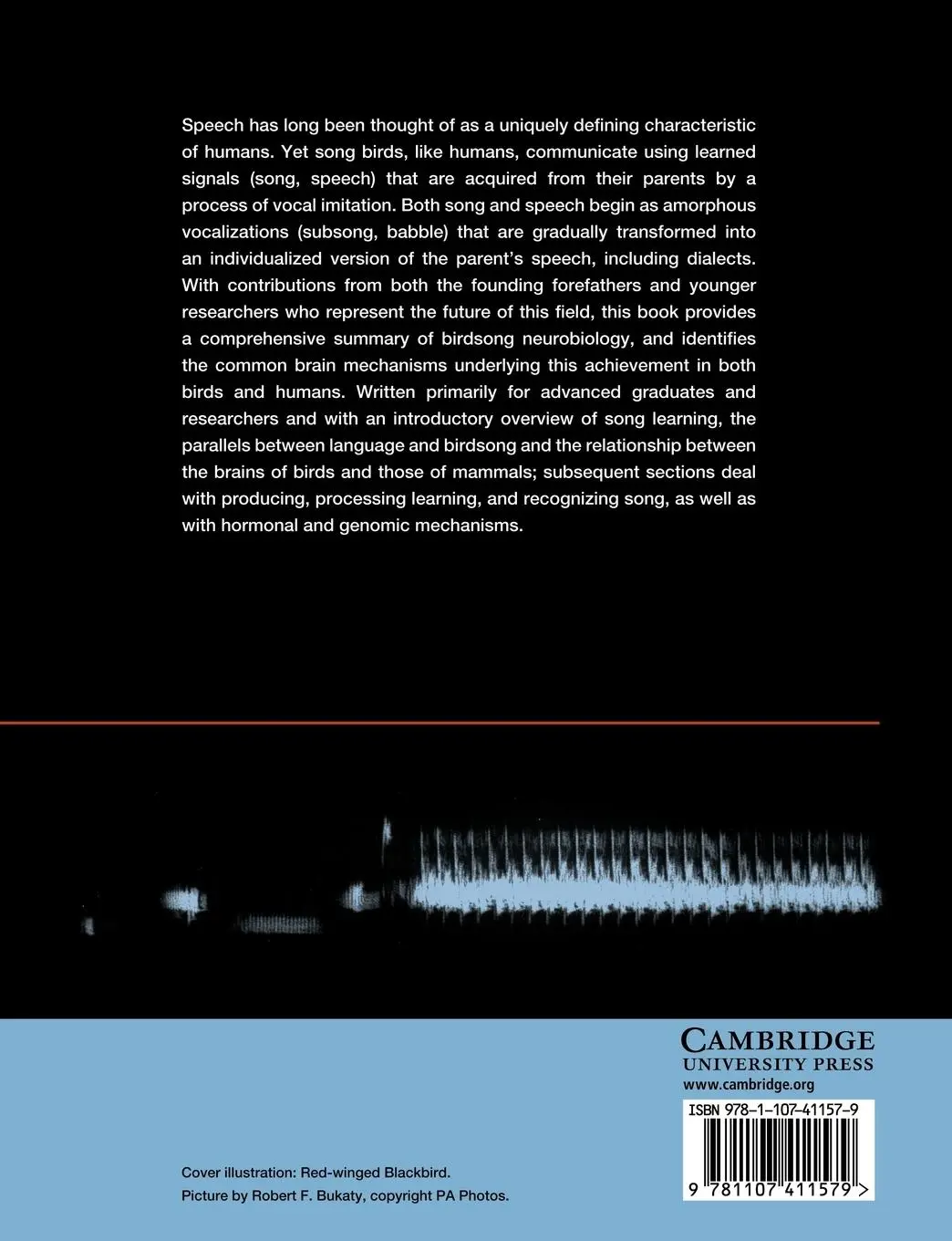Rückseite: 9781107411579 | Neuroscience of Birdsong | H. Philip Zeigler (u. a.) | Taschenbuch