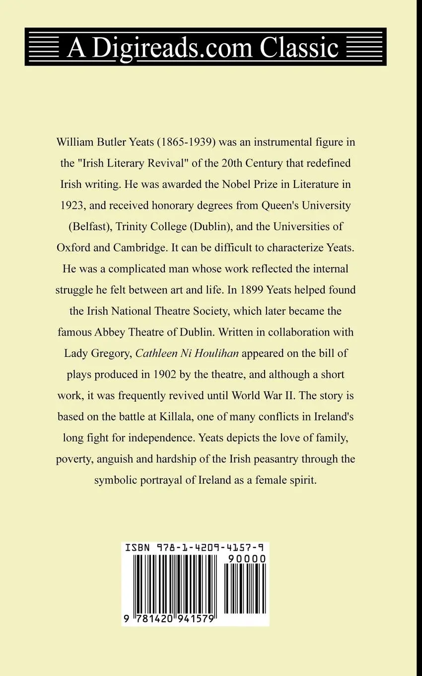 Rückseite: 9781420941579 | Cathleen Ni Houlihan | William Butler Yeats (u. a.) | Taschenbuch