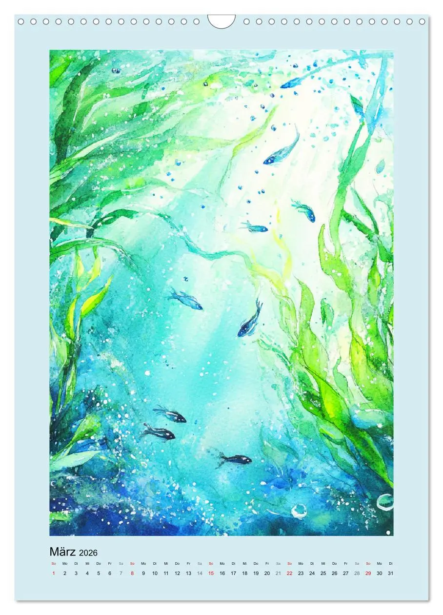 Bild: 9783457301579 | Ozeanpoesie. Die Unterwasserwelt im Aquarell-Stil (Wandkalender...