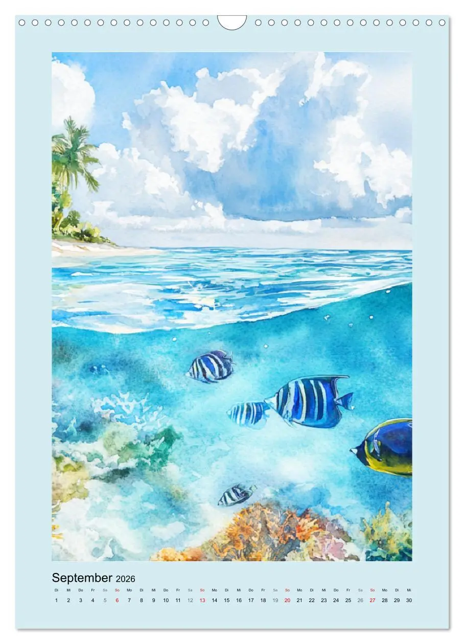 Bild: 9783457301579 | Ozeanpoesie. Die Unterwasserwelt im Aquarell-Stil (Wandkalender...