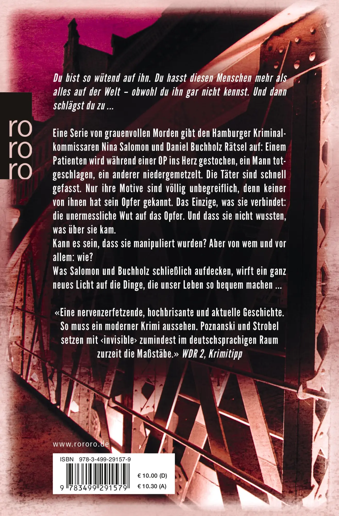 Rückseite: 9783499291579 | Invisible | Thriller | Ursula Poznanski (u. a.) | Taschenbuch | 368 S.