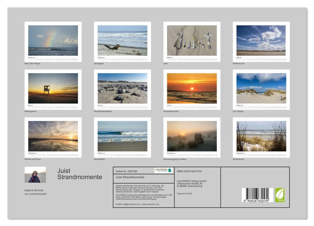 Bild: 9783516631579 | Juist Strandmomente (Wandkalender 2026 DIN A3 quer), CALVENDO...