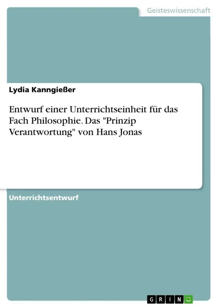 Cover: 9783668101579 | Entwurf einer Unterrichtseinheit für das Fach Philosophie. Das...