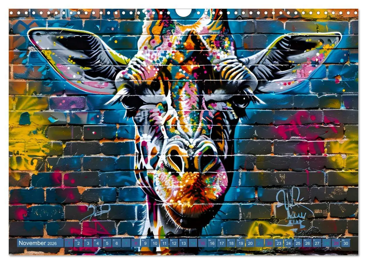 Bild: 9783457391679 | GIRAFFEN - Modern Art (Wandkalender 2026 DIN A3 quer), CALVENDO...