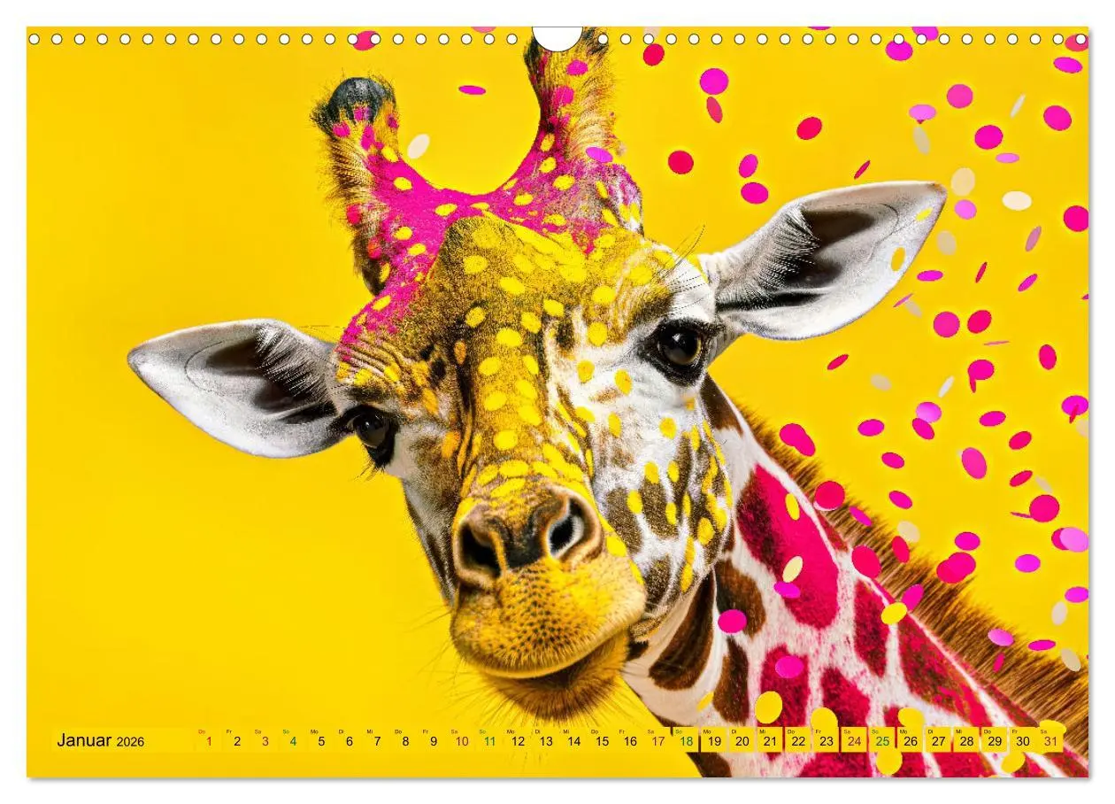 Bild: 9783457391679 | GIRAFFEN - Modern Art (Wandkalender 2026 DIN A3 quer), CALVENDO...