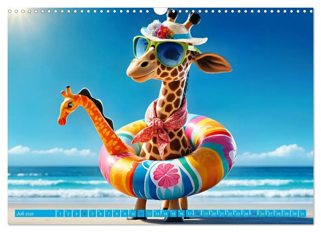 Bild: 9783457391679 | GIRAFFEN - Modern Art (Wandkalender 2026 DIN A3 quer), CALVENDO...
