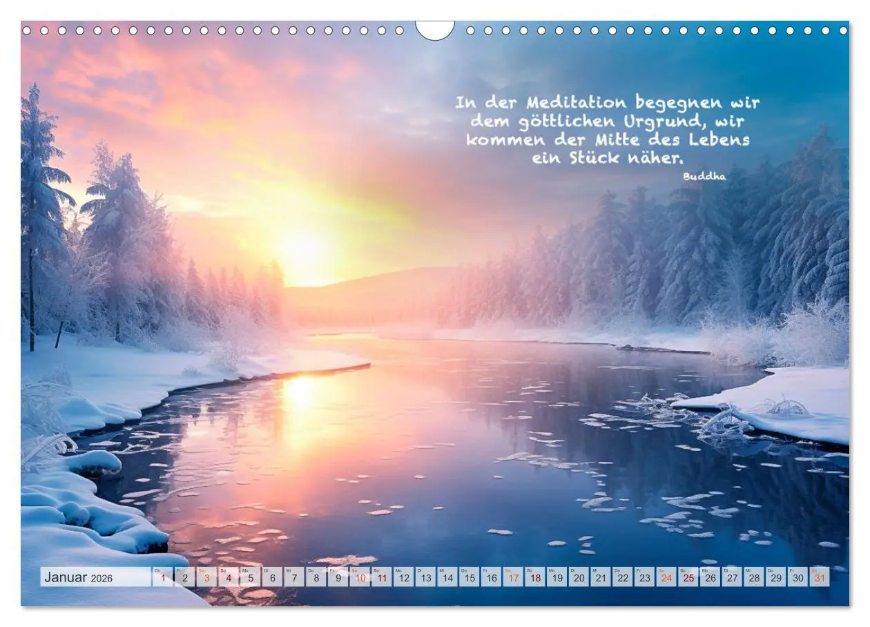 Bild: 9783457531679 | Meditation und innerer Frieden (Wandkalender 2026 DIN A3 quer),...