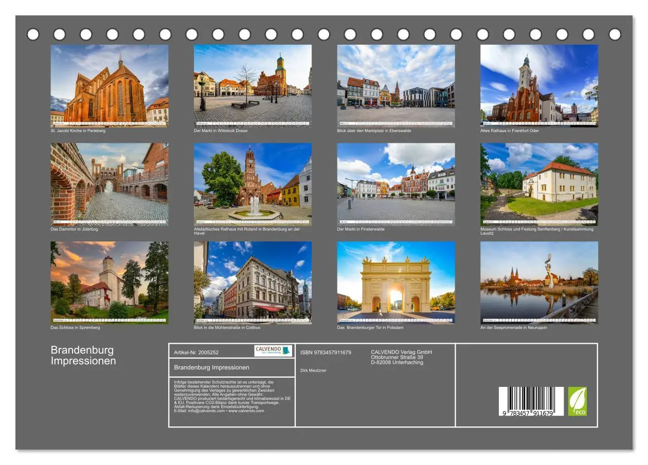 Bild: 9783457911679 | Brandenburg Impressionen (Tischkalender 2026 DIN A5 quer), CALVENDO...