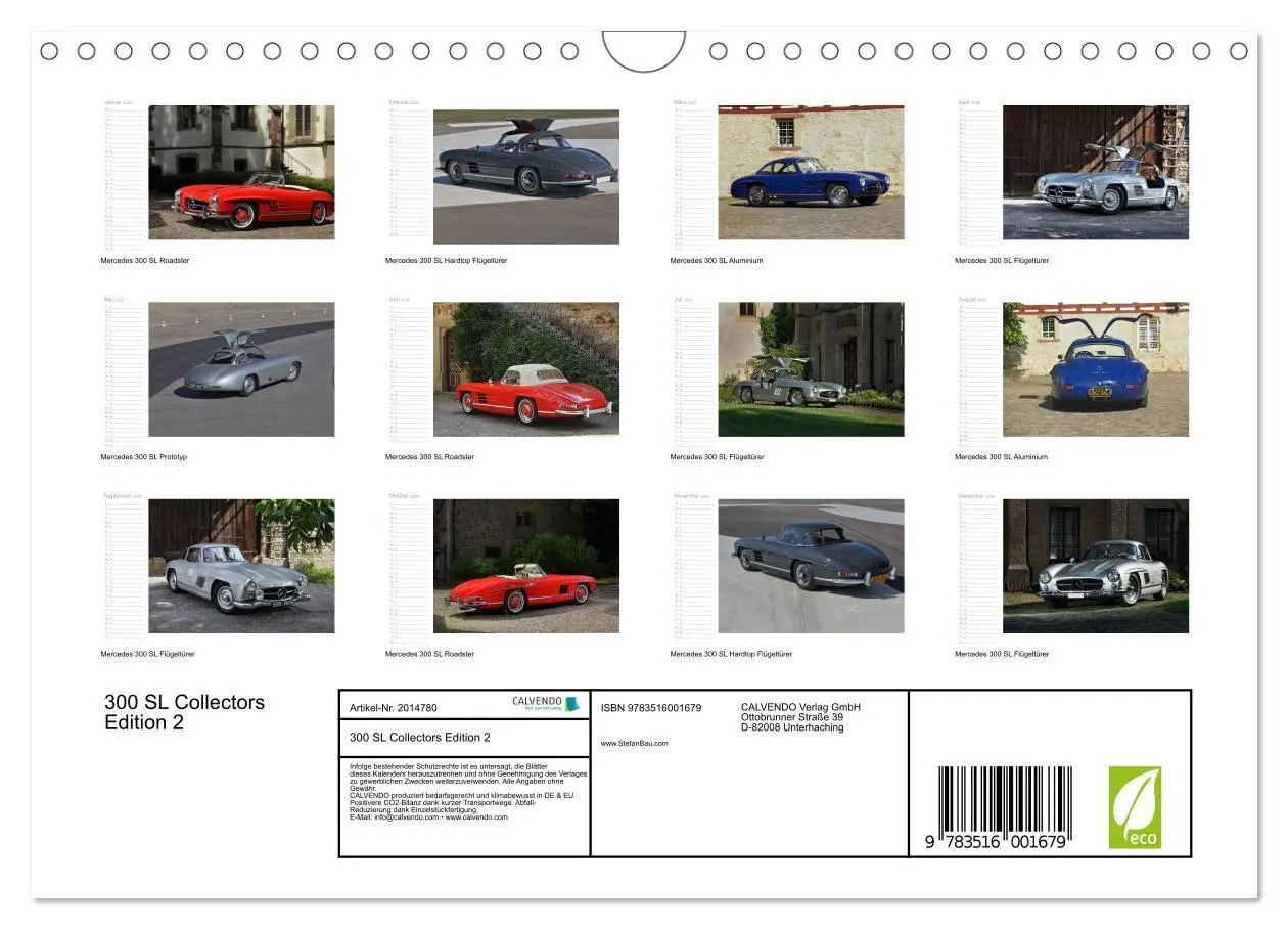 Bild: 9783516001679 | 300 SL Collectors Edition 2 (Wandkalender 2026 DIN A4 quer),...