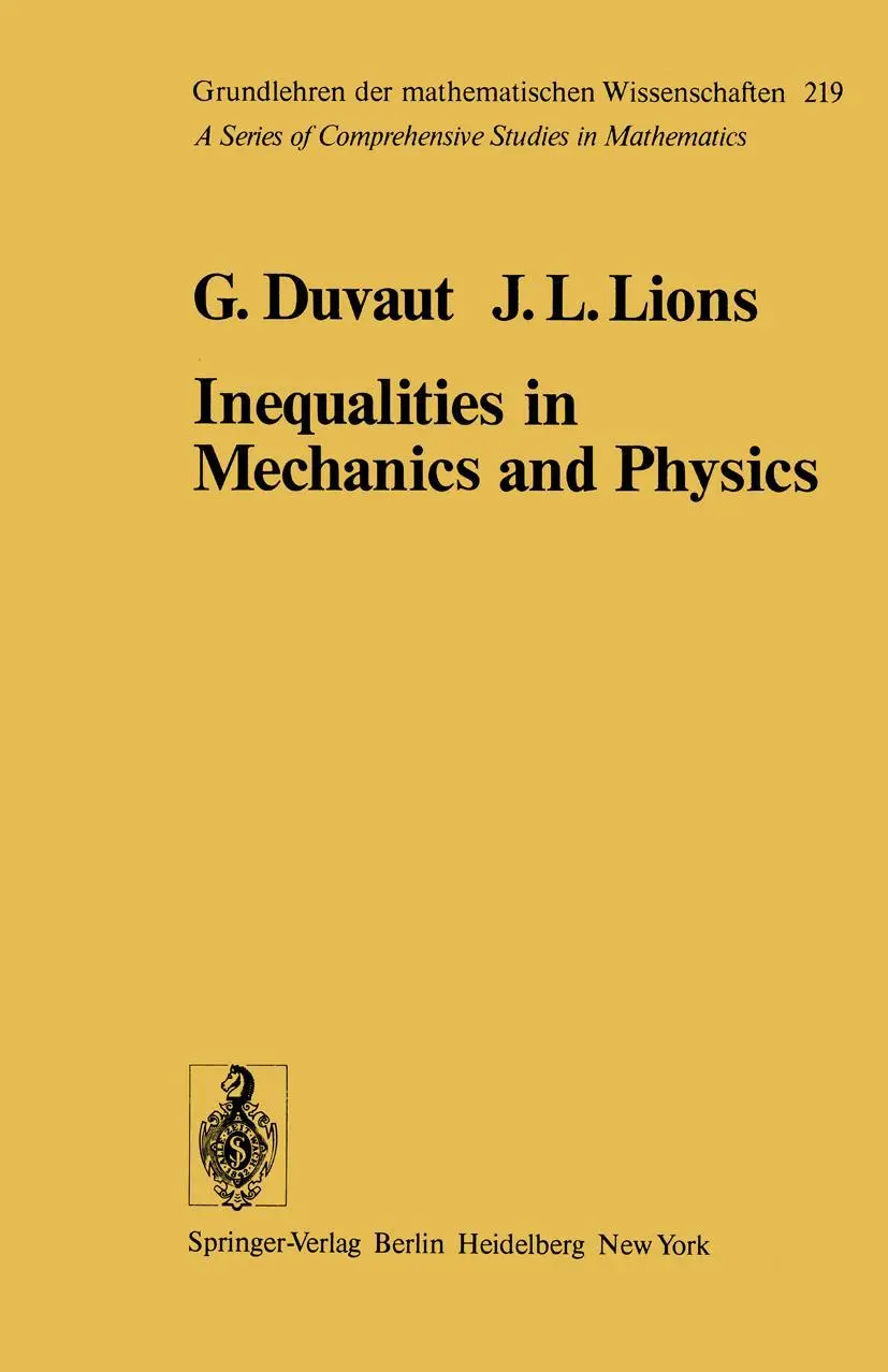Cover: 9783642661679 | Inequalities in Mechanics and Physics | G. Duvant (u. a.) | Buch | xvi