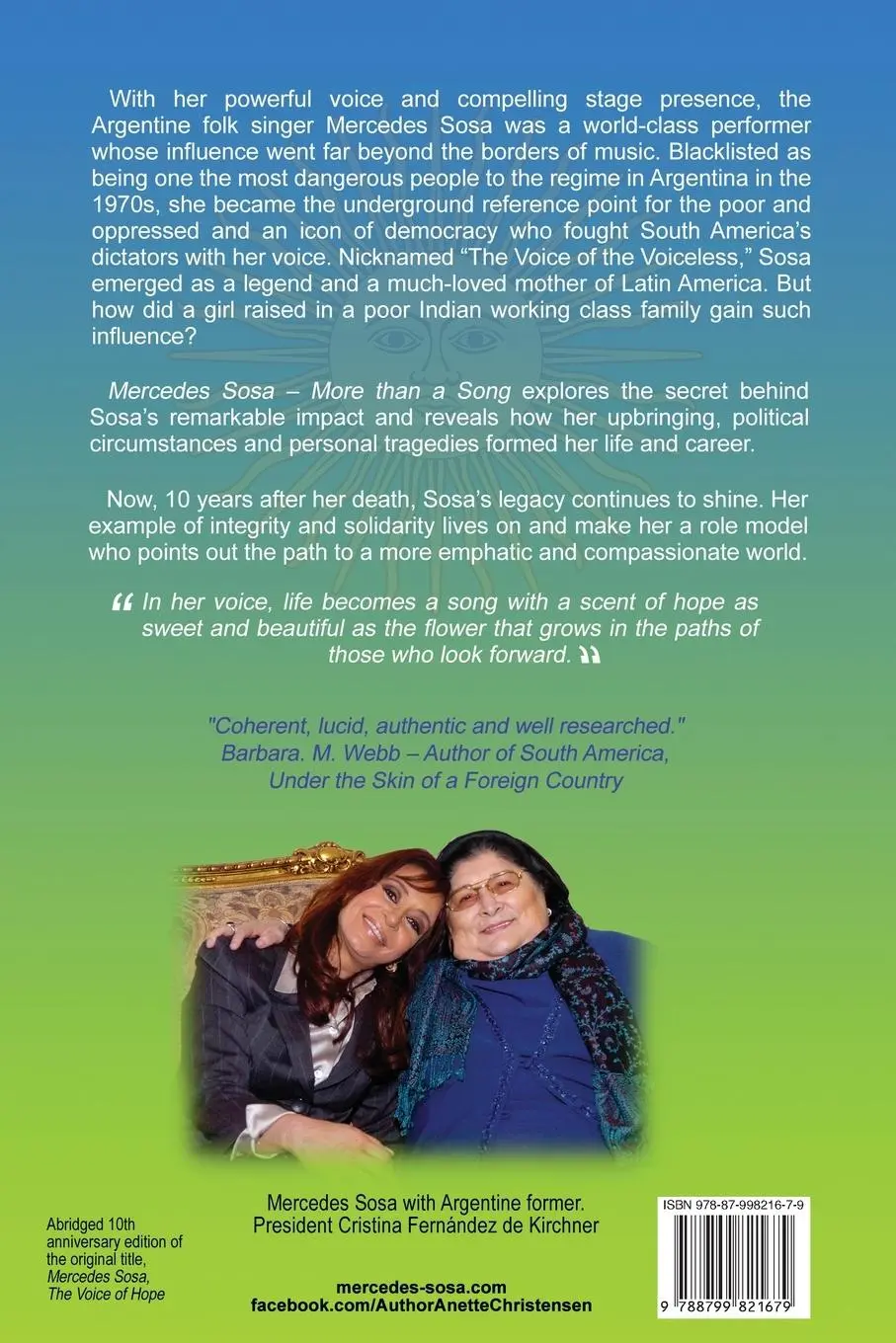 Rückseite: 9788799821679 | Mercedes Sosa - More than a Song | Anette Christensen | Taschenbuch