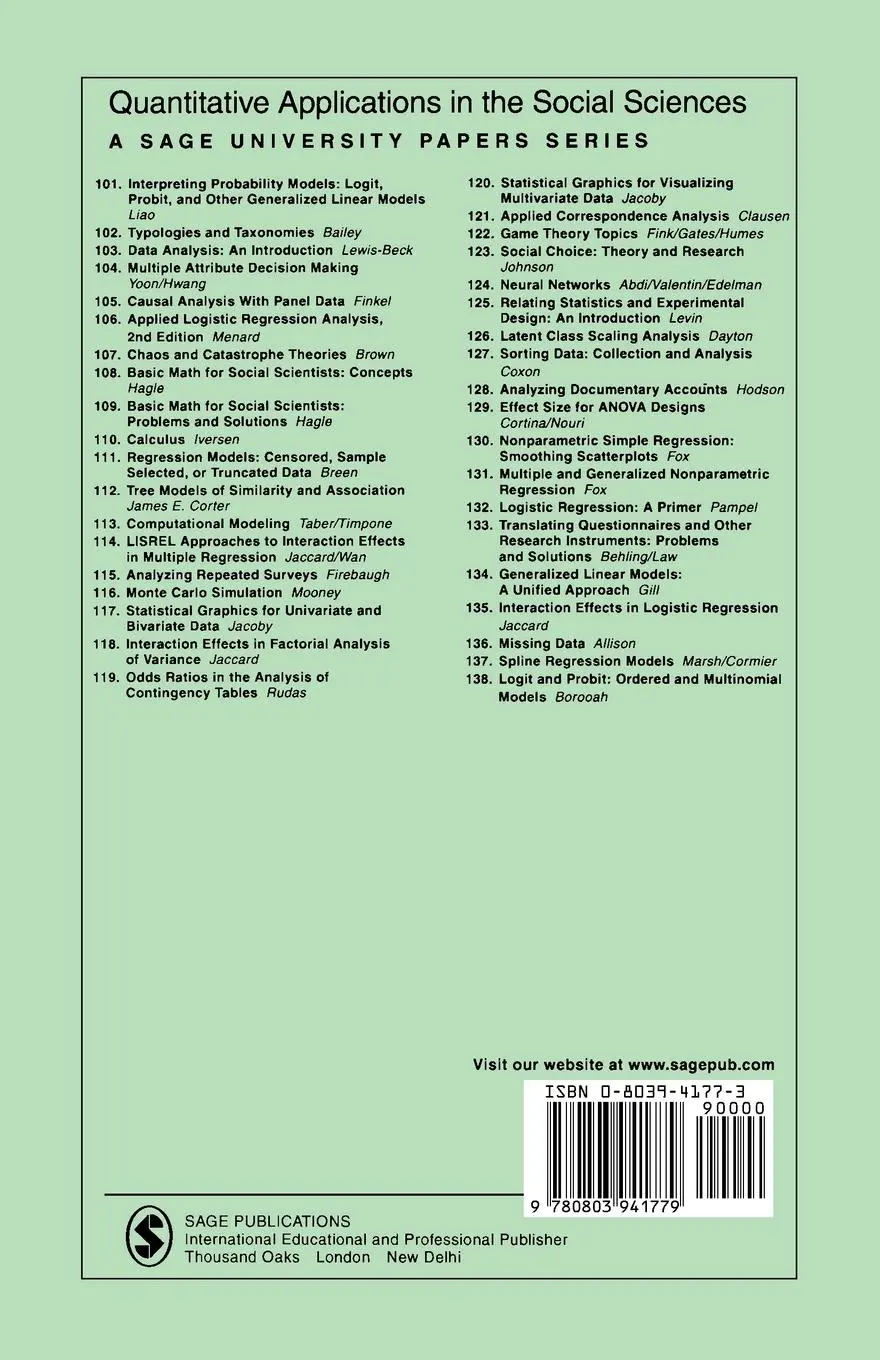 Rückseite: 9780803941779 | Multiple Comparison Procedures | Larry E. Toothaker | Taschenbuch