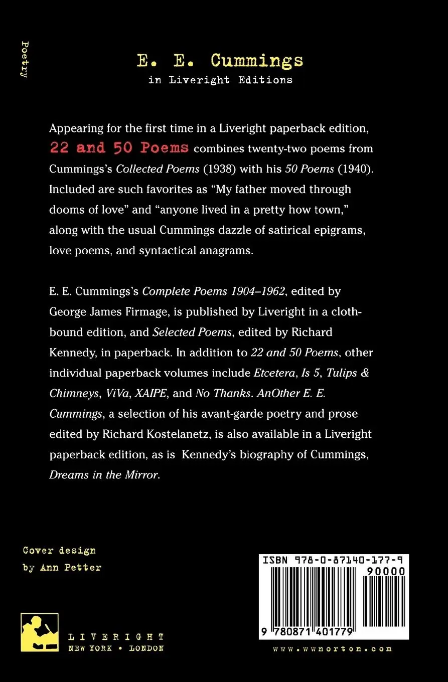 Rückseite: 9780871401779 | 22 and 50 Poems by e. e. cummings | E. E. Cummings | Taschenbuch