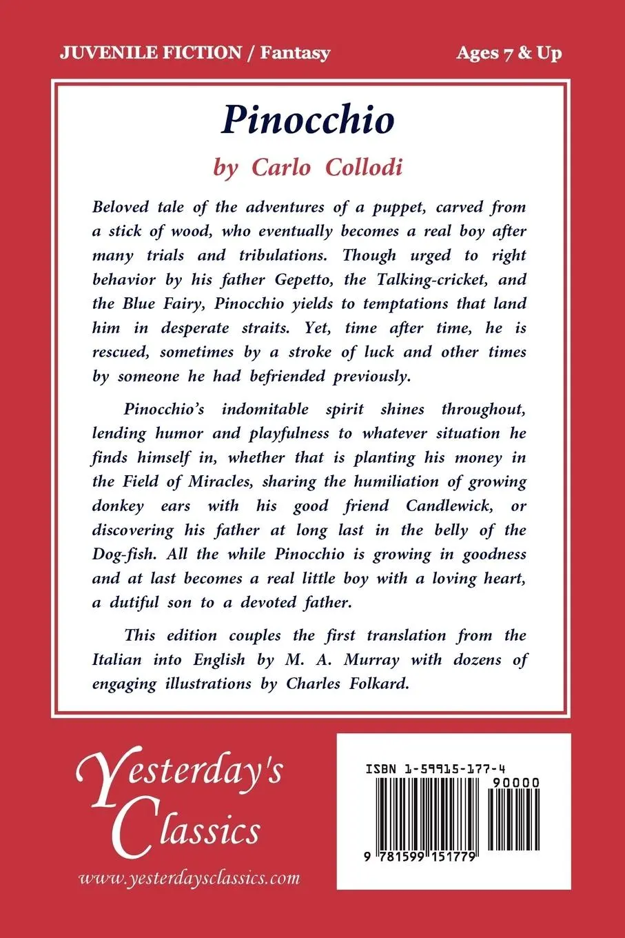 Rückseite: 9781599151779 | Pinocchio, as first translated into English by M. A. Murray and...