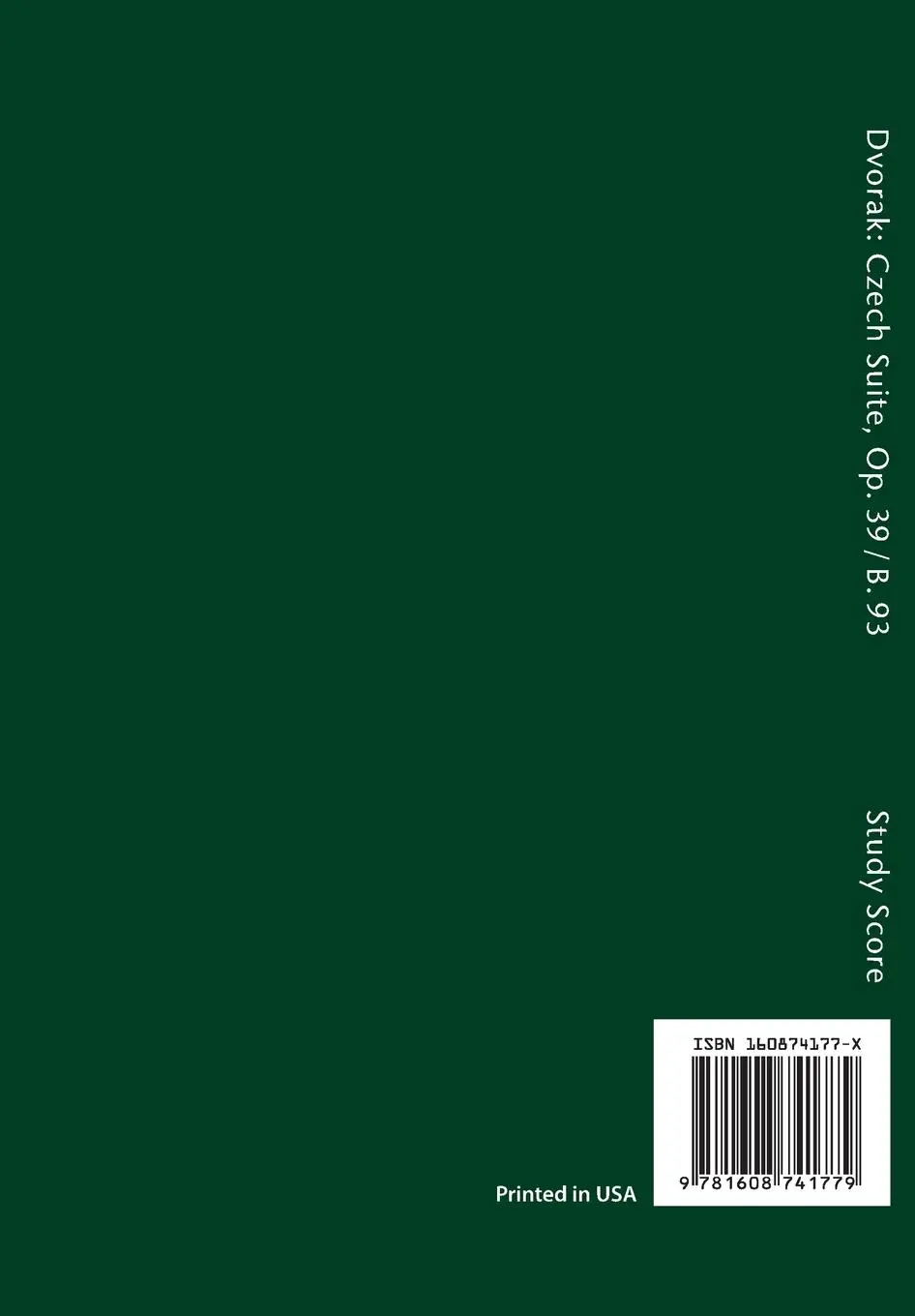 Rückseite: 9781608741779 | Czech Suite, Op.39 / B.93 | Study score | Antonin Dvorak | Taschenbuch
