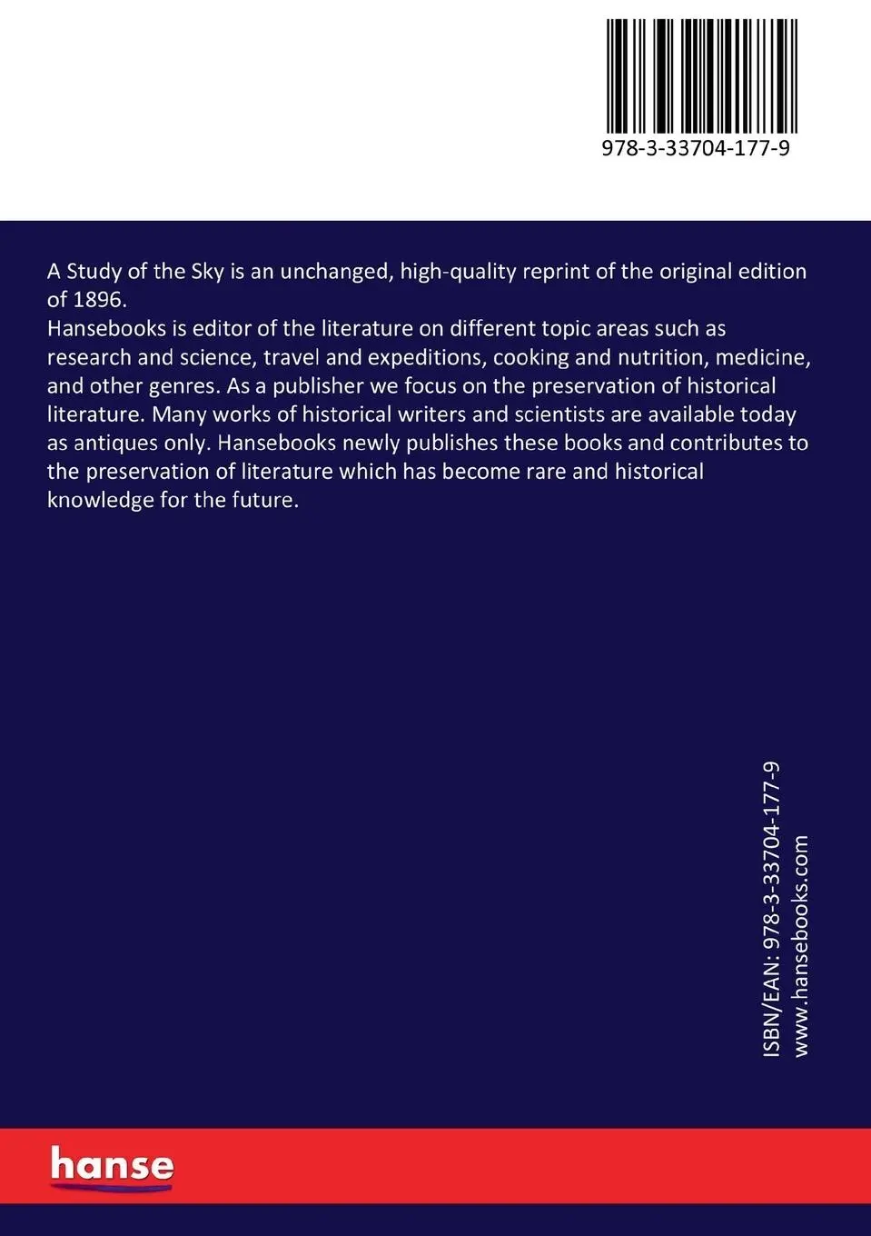 Rückseite: 9783337041779 | A Study of the Sky | Herbert A. Howe | Taschenbuch | 348 S. | Englisch