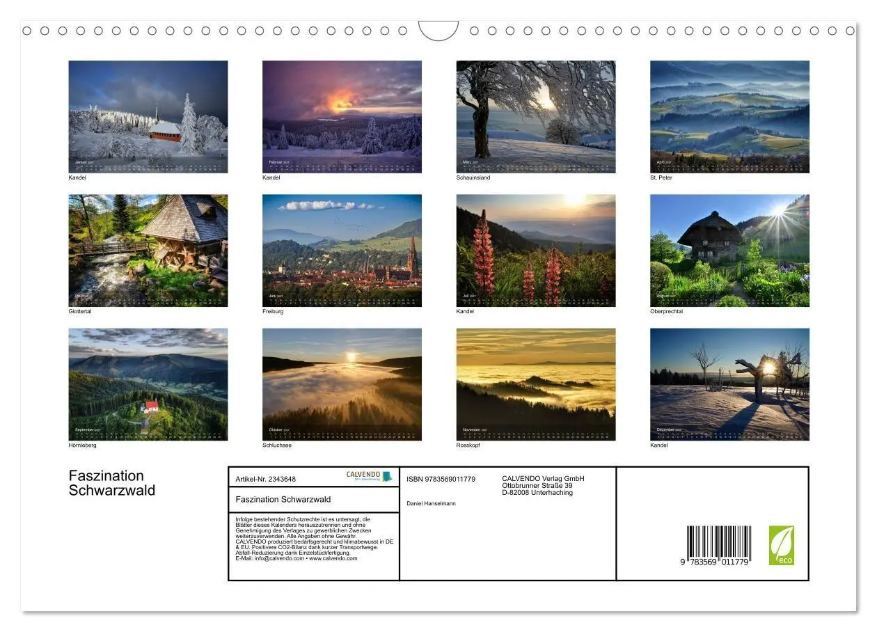 Bild: 9783569011779 | Faszination Schwarzwald (Wandkalender 2027 DIN A3 quer), CALVENDO...