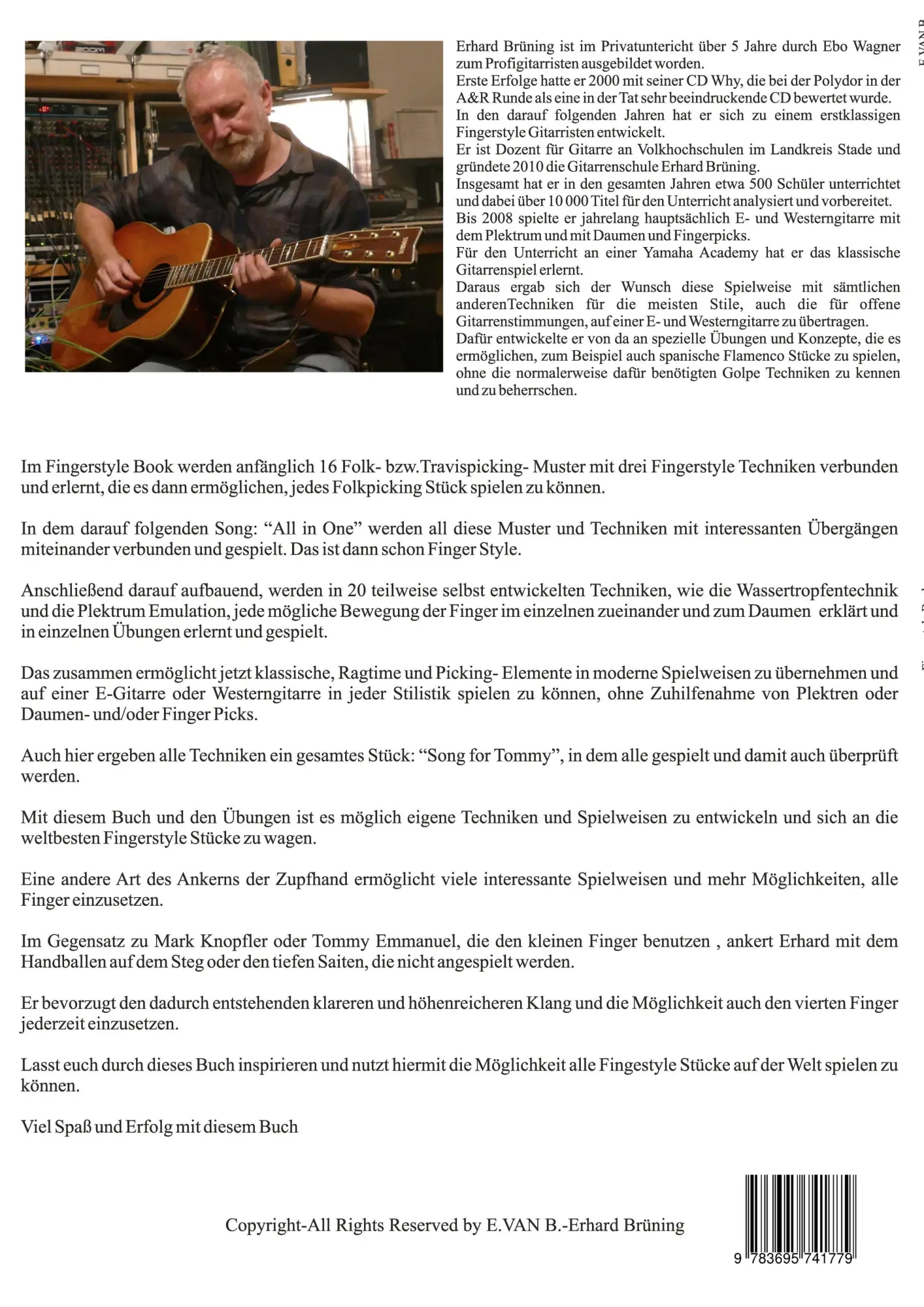 Rückseite: 9783695741779 | Fingerstyle Book | Erhard Brüning | Taschenbuch | 50 S. | Deutsch