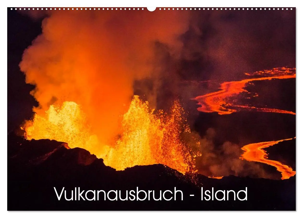 Cover: 9783516081879 | Vulkanausbruch - Island (Wandkalender 2026 DIN A2 quer), CALVENDO...