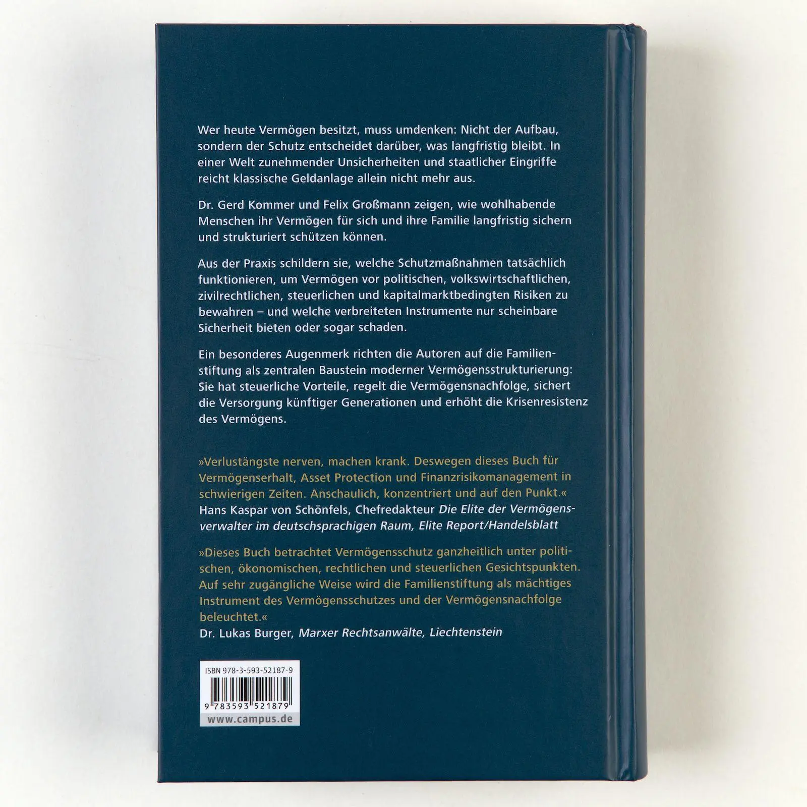 Rückseite: 9783593521879 | Intelligent Vermögen schützen | Gerd Kommer (u. a.) | Buch | 480 S.