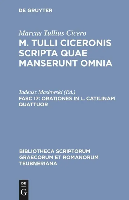 Cover: 9783598711879 | Orationes in L. Catilinam quattuor | Marcus Tullius Cicero | Buch