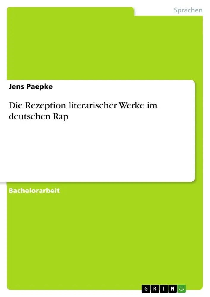 Cover: 9783668481879 | Die Rezeption literarischer Werke im deutschen Rap | Jens Paepke