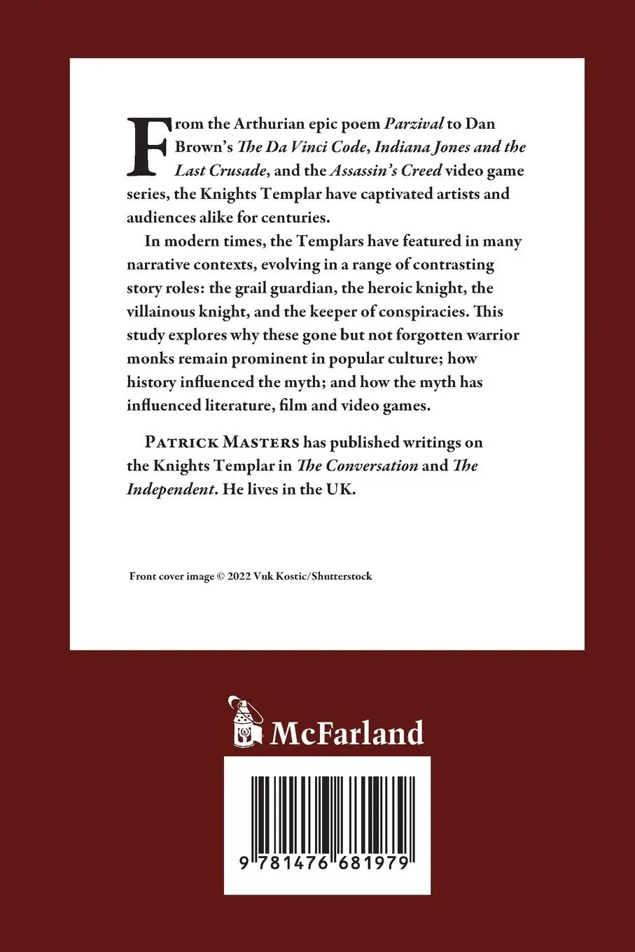 Rückseite: 9781476681979 | The Knights Templar in Popular Culture | Patrick Masters | Taschenbuch