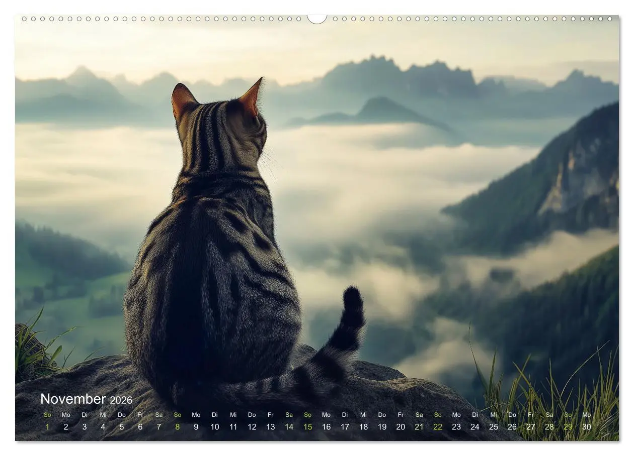Bild: 9783457361979 | Katzenkunstwerke (Wandkalender 2026 DIN A2 quer), CALVENDO...