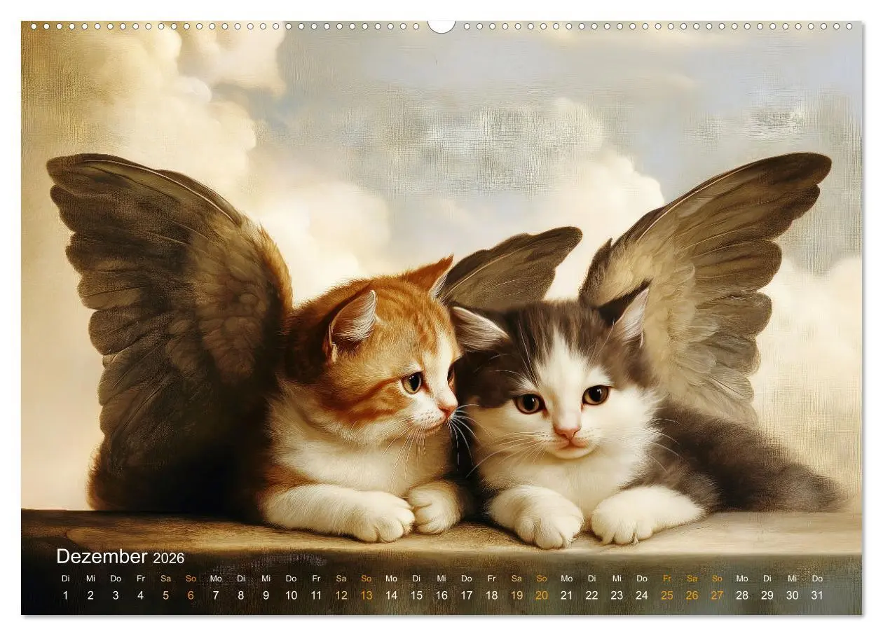 Bild: 9783457361979 | Katzenkunstwerke (Wandkalender 2026 DIN A2 quer), CALVENDO...