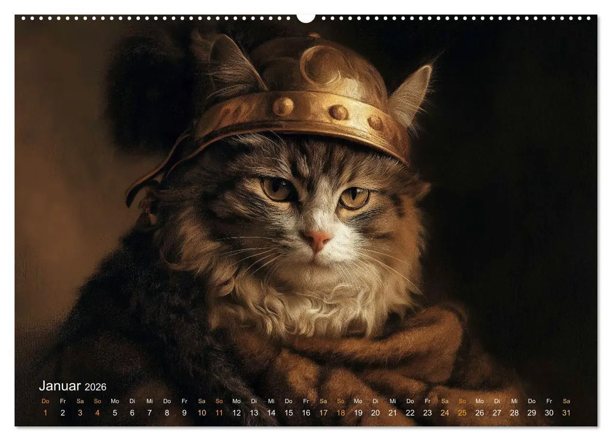 Bild: 9783457361979 | Katzenkunstwerke (Wandkalender 2026 DIN A2 quer), CALVENDO...