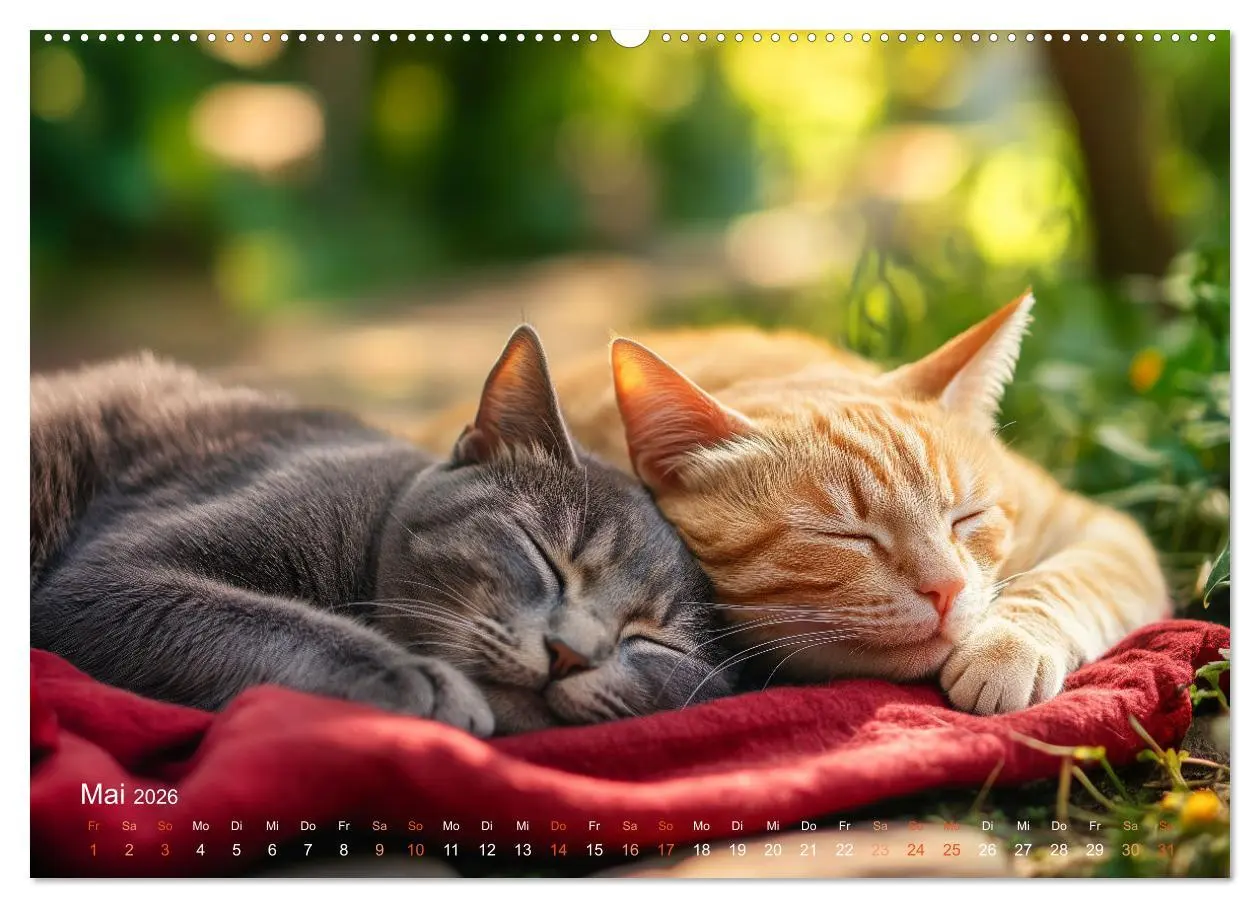 Bild: 9783457361979 | Katzenkunstwerke (Wandkalender 2026 DIN A2 quer), CALVENDO...