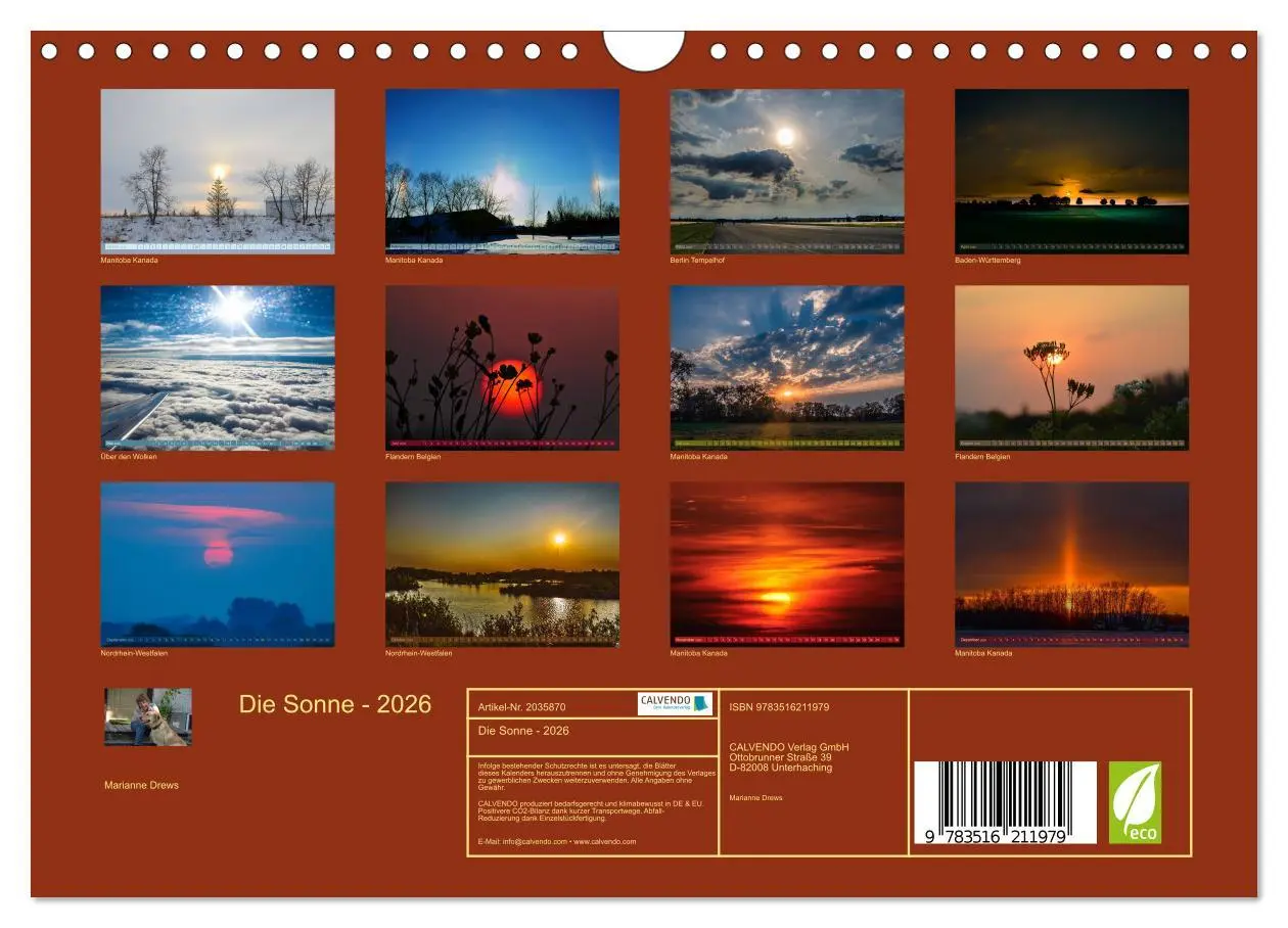 Bild: 9783516211979 | Die Sonne - 2026 (Wandkalender 2026 DIN A4 quer), CALVENDO...