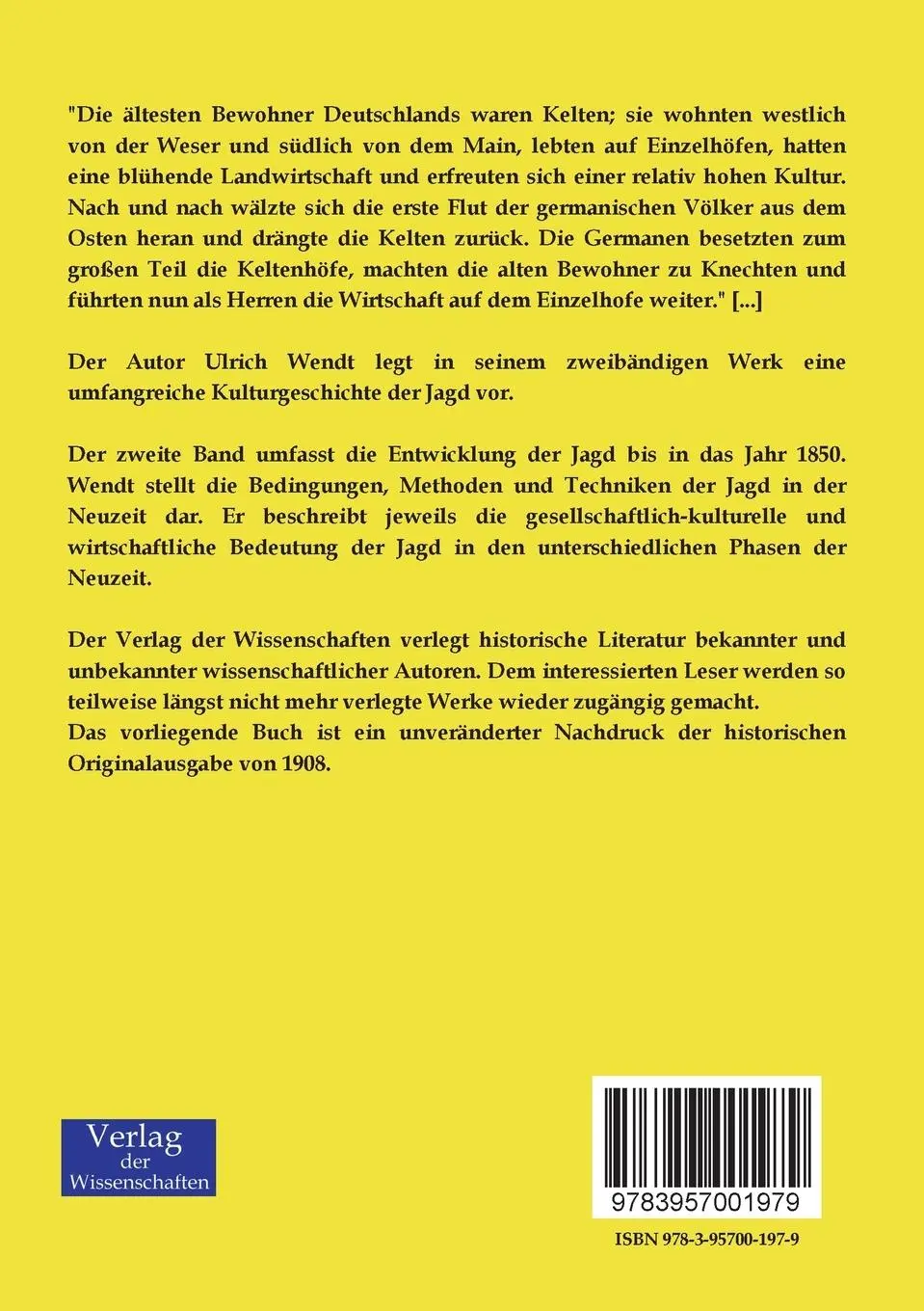 Rückseite: 9783957001979 | Kultur und Jagd - Ein Pirschgang durch die Geschichte | Ulrich Wendt