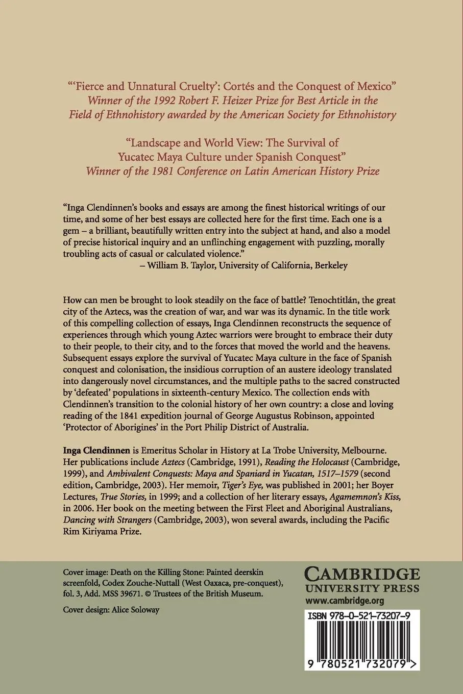 Rückseite: 9780521732079 | The Cost of Courage in Aztec Society | Inga Clendinnen | Taschenbuch