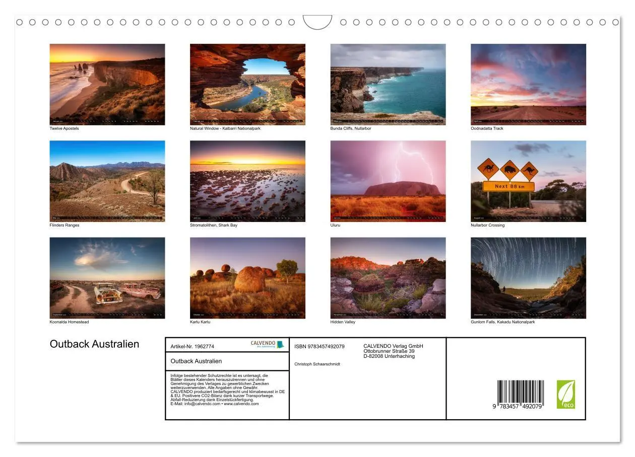 Bild: 9783457492079 | Outback Australien (Wandkalender 2026 DIN A3 quer), CALVENDO...