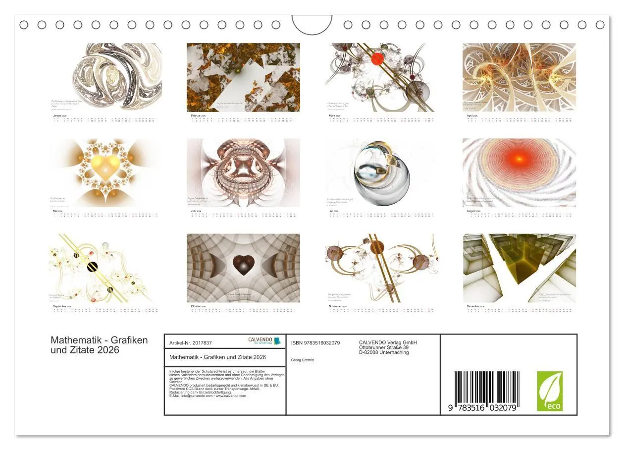 Bild: 9783516032079 | Mathematik - Grafiken und Zitate 2026 (Wandkalender 2026 DIN A4...