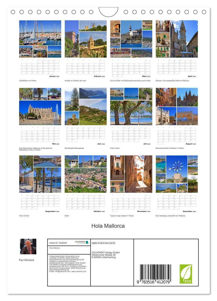 Bild: 9783516412079 | Hola Mallorca (Wandkalender 2026 DIN A4 hoch), CALVENDO Monatskalender