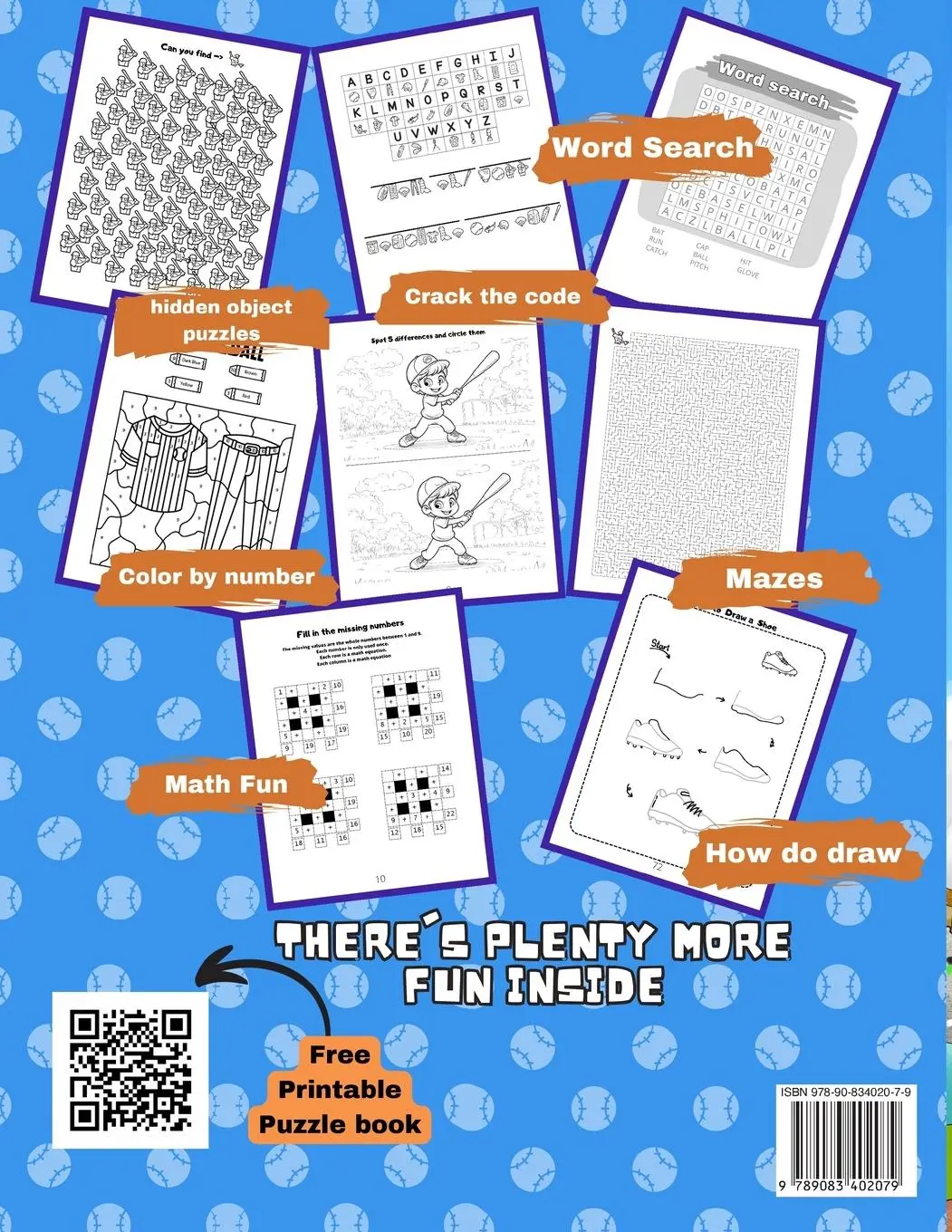 Rückseite: 9789083402079 | Totally Awesome Baseball Activity Book for Kids | Brain Sparklers