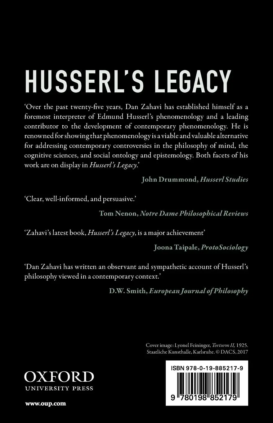 Rückseite: 9780198852179 | Husserl's Legacy | Dan Zahavi | Taschenbuch | Englisch | 2020