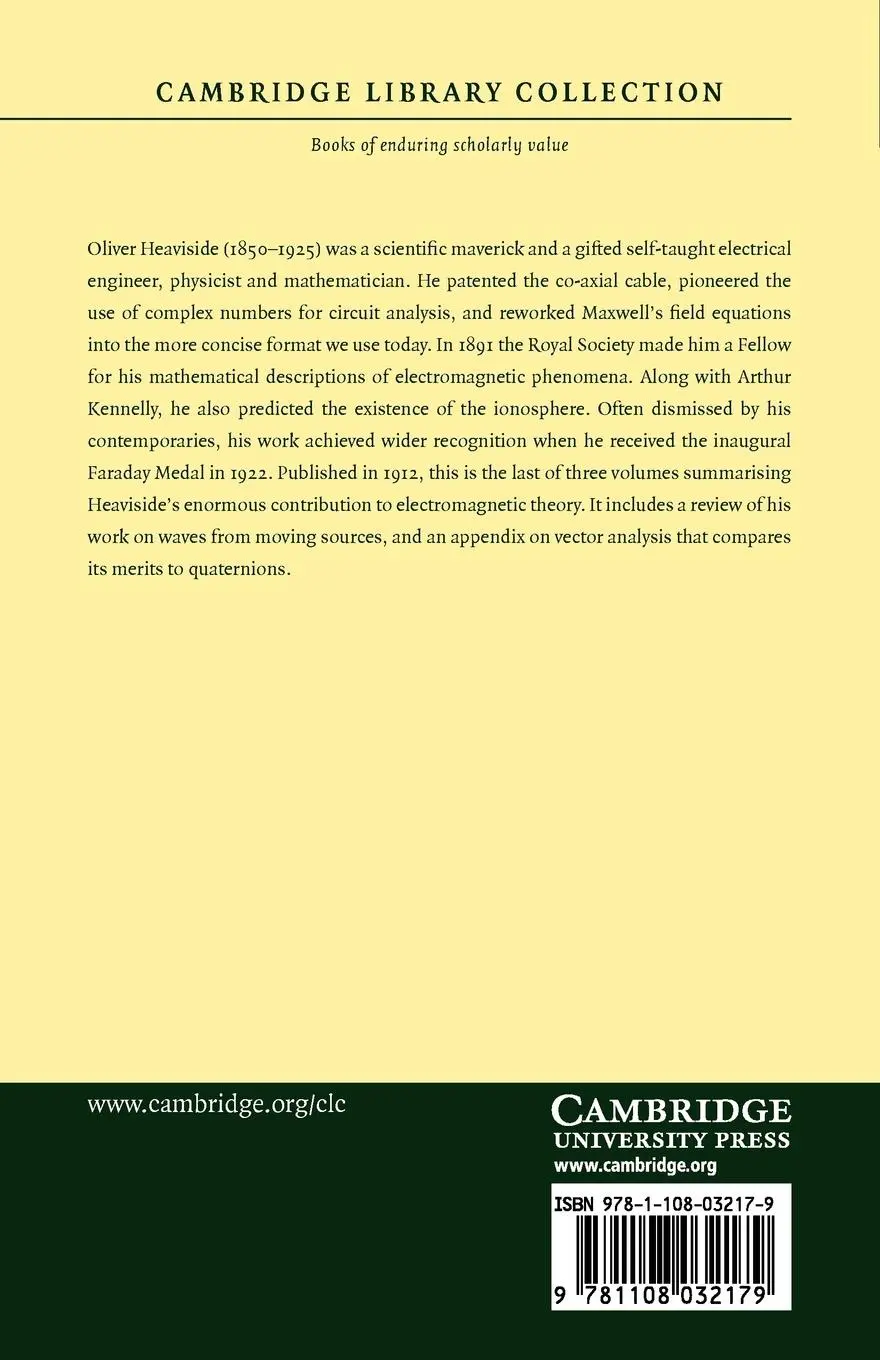 Rückseite: 9781108032179 | Electromagnetic Theory - Volume 3 | Oliver Heaviside | Taschenbuch