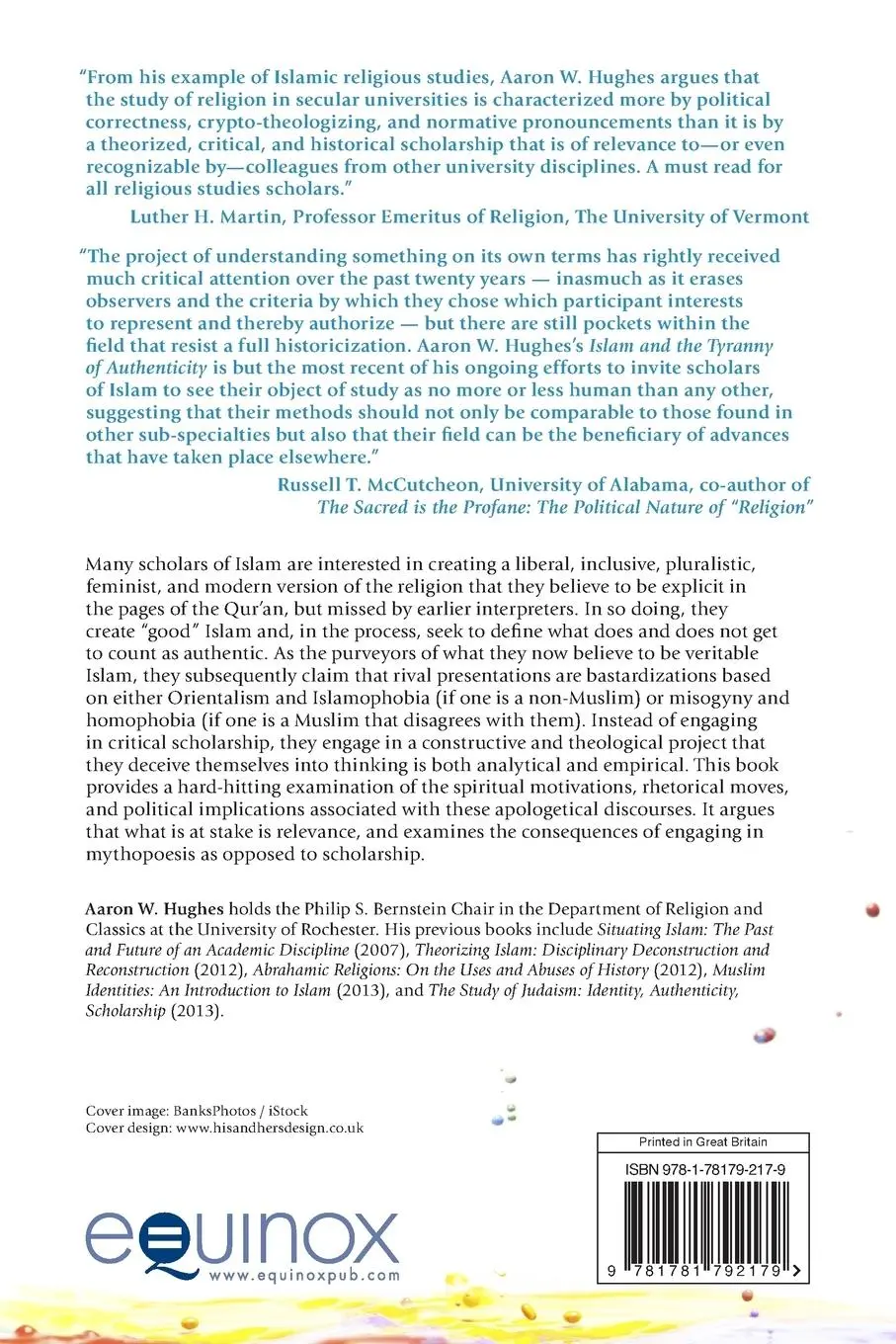 Rückseite: 9781781792179 | Islam and the Tyranny of Authenticity | Aaron Hughes | Taschenbuch