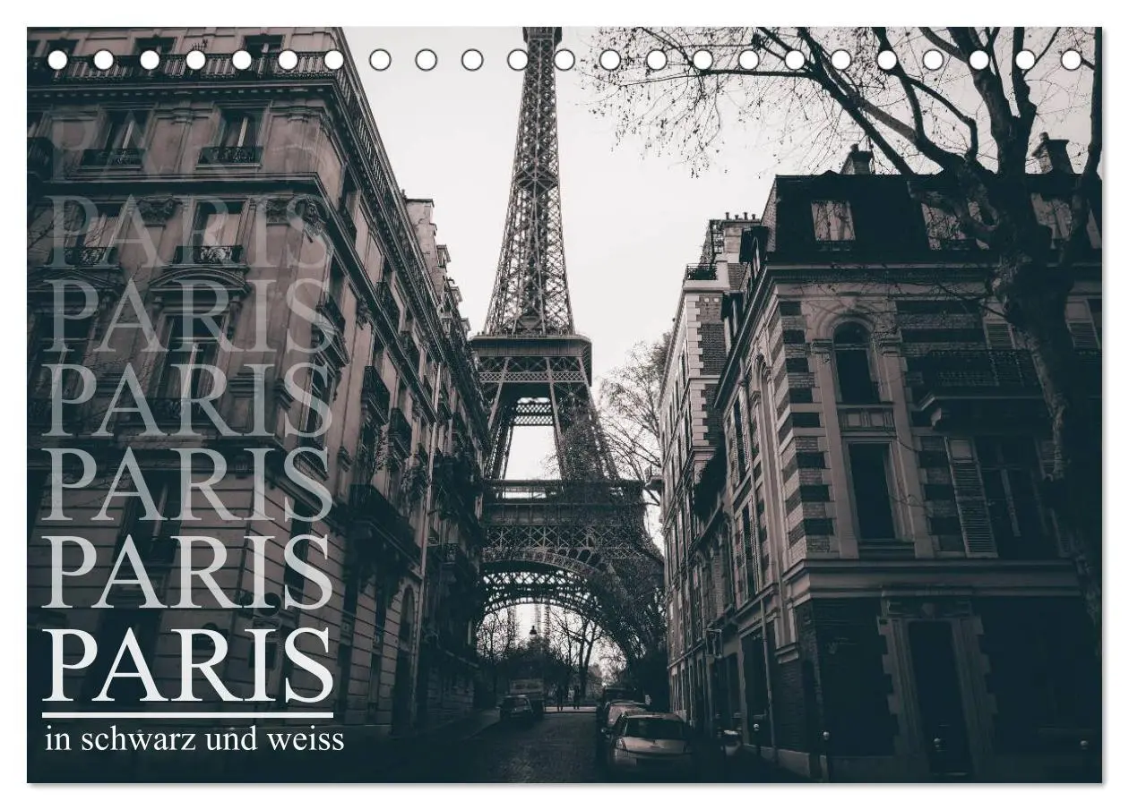 Cover: 9783516022179 | Paris - in schwarz und weiss (Tischkalender 2026 DIN A5 quer),...