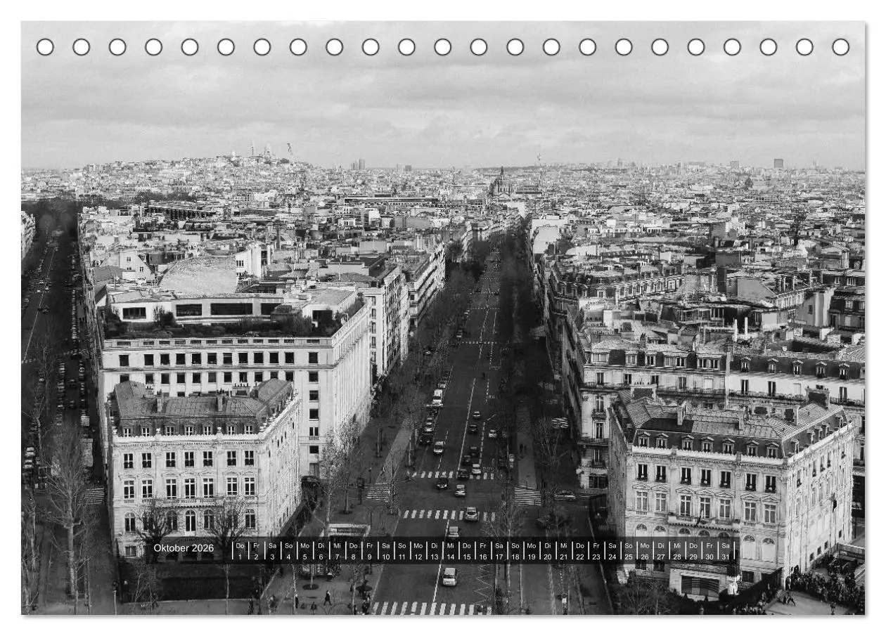 Bild: 9783516022179 | Paris - in schwarz und weiss (Tischkalender 2026 DIN A5 quer),...